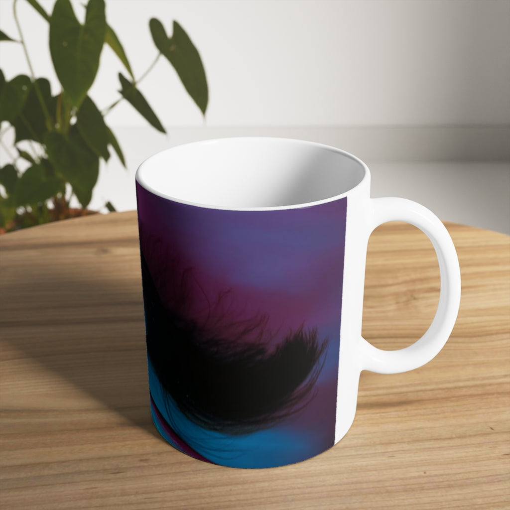 Miranda - White Ceramic Mug, 11oz